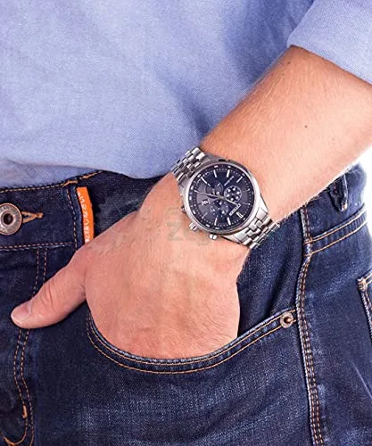 Citizen ▫️ Relógio cronógrafo Eco-Drive para homem com bracelete em aço inoxidável 5