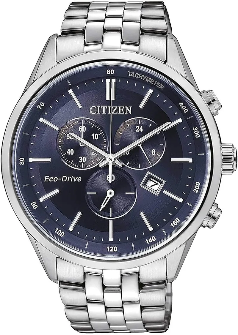 Citizen ▫️ Relógio cronógrafo Eco-Drive para homem com bracelete em aço inoxidável