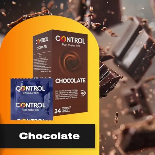 CONTROL ▫️ Preservativos Chocolate. Embalagem económica com 24 preservativos «Dulce Placer de Chocolate», lubrificados. Desfruta de preservativos com um ajuste perfeito para uma relação segura 2