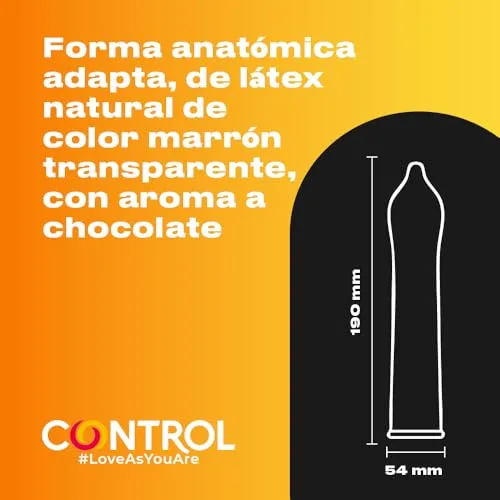 CONTROL ▫️ Preservativos Chocolate. Embalagem económica com 24 preservativos «Dulce Placer de Chocolate», lubrificados. Desfruta de preservativos com um ajuste perfeito para uma relação segura 3