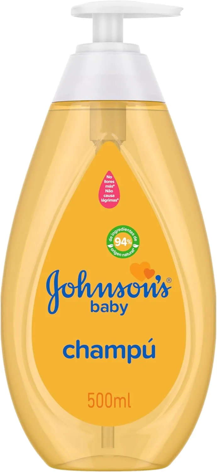Johnson's Baby ▫️ Shampoo Classic com a fórmula Don't Cry No More (500 ml), champô hipoalergénico e com pH equilibrado para bebés e crianças, champô sem parabenos.