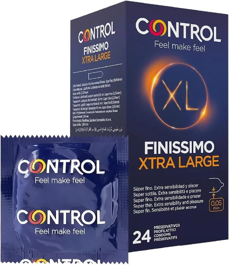 CONTROL ▫️ Finissimo XL Preservativos Superfinos 0,05 mm Tamanho XL de Látex Natural - 24 Preservativos