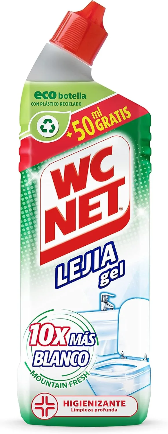 WC Net ▫️ Mountain Fresh Toilet Gel Bleach, Limpa, Higieniza e Branqueia Imediatamente, 800ml,