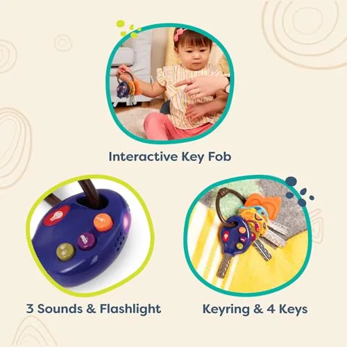 B. toys ▫️ LucKeys, Chaves de brincar interativas com luzes e sons, azul 5