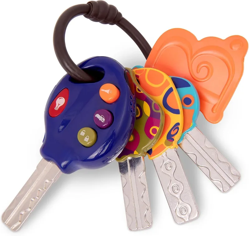 B. toys ▫️ LucKeys, Chaves de brincar interativas com luzes e sons, azul