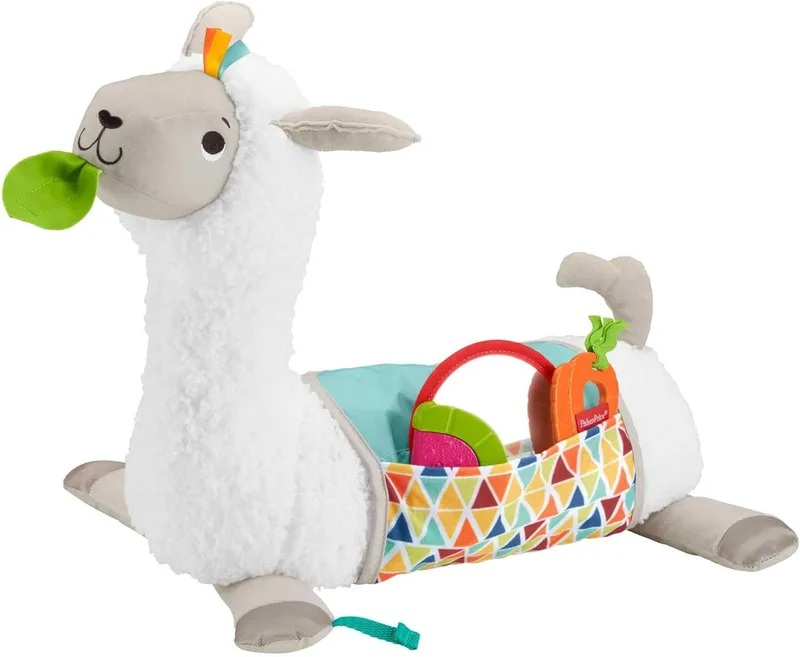 Fisher-Price ▫️ Llama Crece Comigo, almofada-brinquedo sensorial para recém-nascidos (Mattel GLK39)