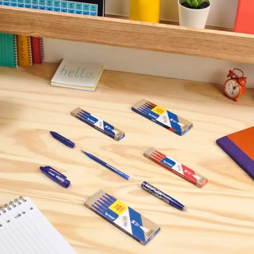PILOT ▫️ Caixa com 4 conjuntos de 3 recargas FriXion - Recargas para canetas apagáveis - Compatíveis com FriXion Ball e FriXion Ball Clicker - Azul, Preto, Verde, Vermelho - Ponta média (12 recargas) 6