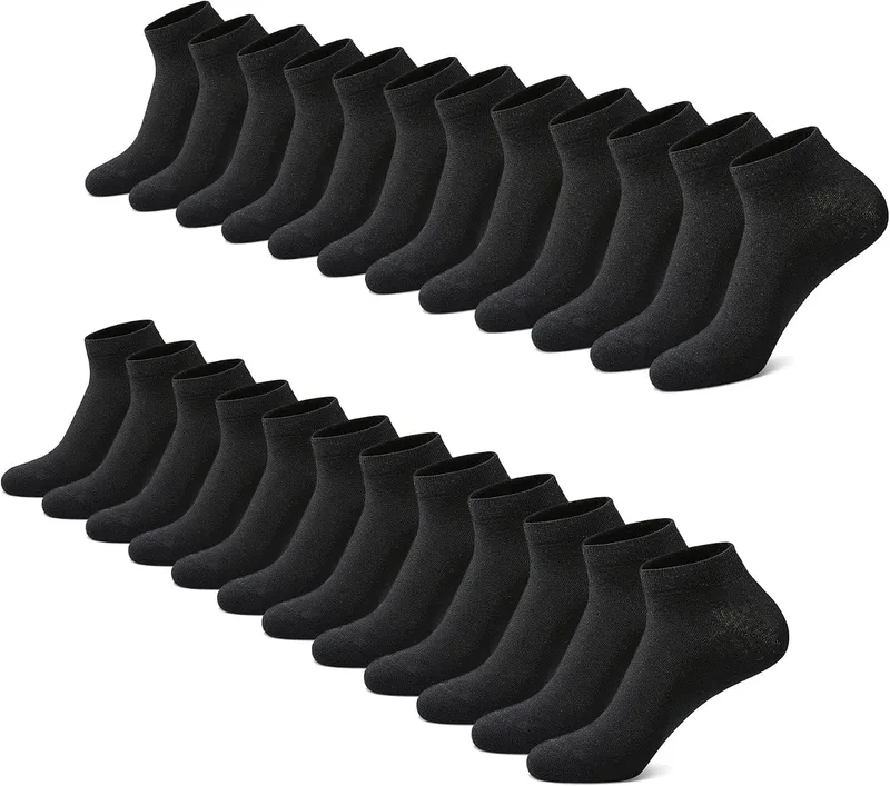 FALARY ▫️ Meias até ao tornozelo para homem, 12 pares, desportivas, para ciclismo, curtas, respiráveis, de algodão, antiderrapantes