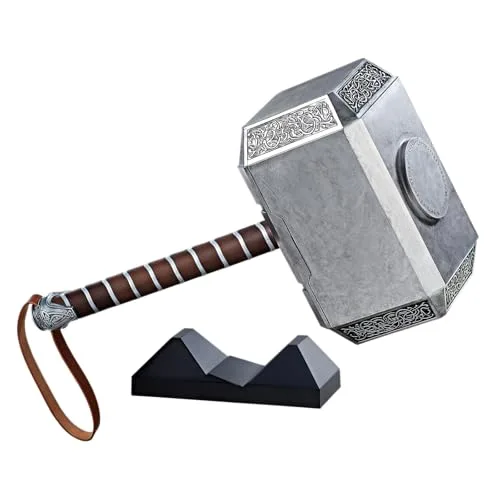Marvel ▫️ Série Legends dos Vingadores - Martelo Eletrónico Mjolnir - Martelo eletrónico Premium com luzes e sons para jogos de interpretação de papéis para adultos 4