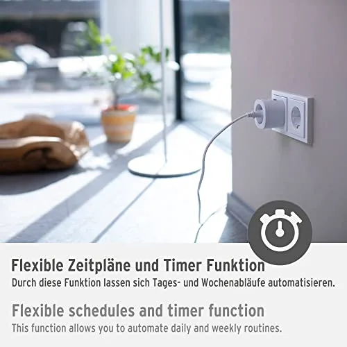 Brennenstuhl ▫️ Connect tomada inteligente WA 3000 XS01 (tomada Wi-Fi programável, controlo por aplicação ou voz, smart plug, compatível com a Alexa e o Google Assistant) 3