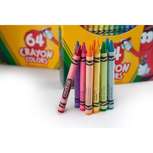 CRAYOLA ▫️ Lápis de cor para crianças, embalagem de 64 lápis, não tóxicos, para a escola e para o lazer, adequados para crianças a partir dos 3 anos, 52-6448 3
