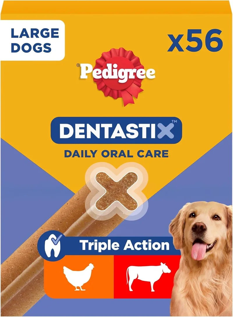 Pedigree ▫️ Dentastix – Snack Dental para a Higiene Oral de Cães de Grande porte (1 embalagem de 56 unidades)