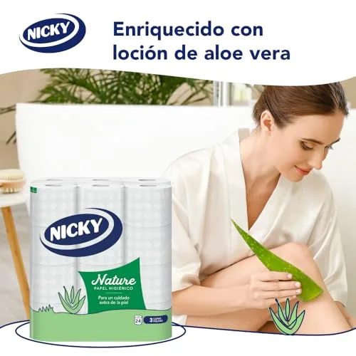 Nicky ▫️ Nature, 72 rolos de papel higiénico, 3 camadas 4