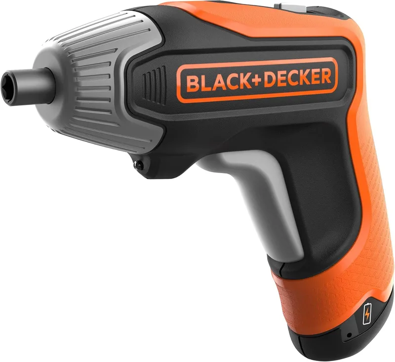 Black+Decker ▫️ Aparafusadora a bateria de 3,6 V, bateria de lítio de 1,5 Ah, Carregamento rápido, binário de 5,5 Nm, porta-bicas de 1/4”, função reversível, inclui carregador, 10 bicas e estojo rígido, BCF611CK