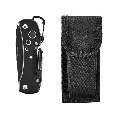 Amazon Basics ▫️ Canivete de bolso multifunções 15 em 1 com estojo, Preto 3