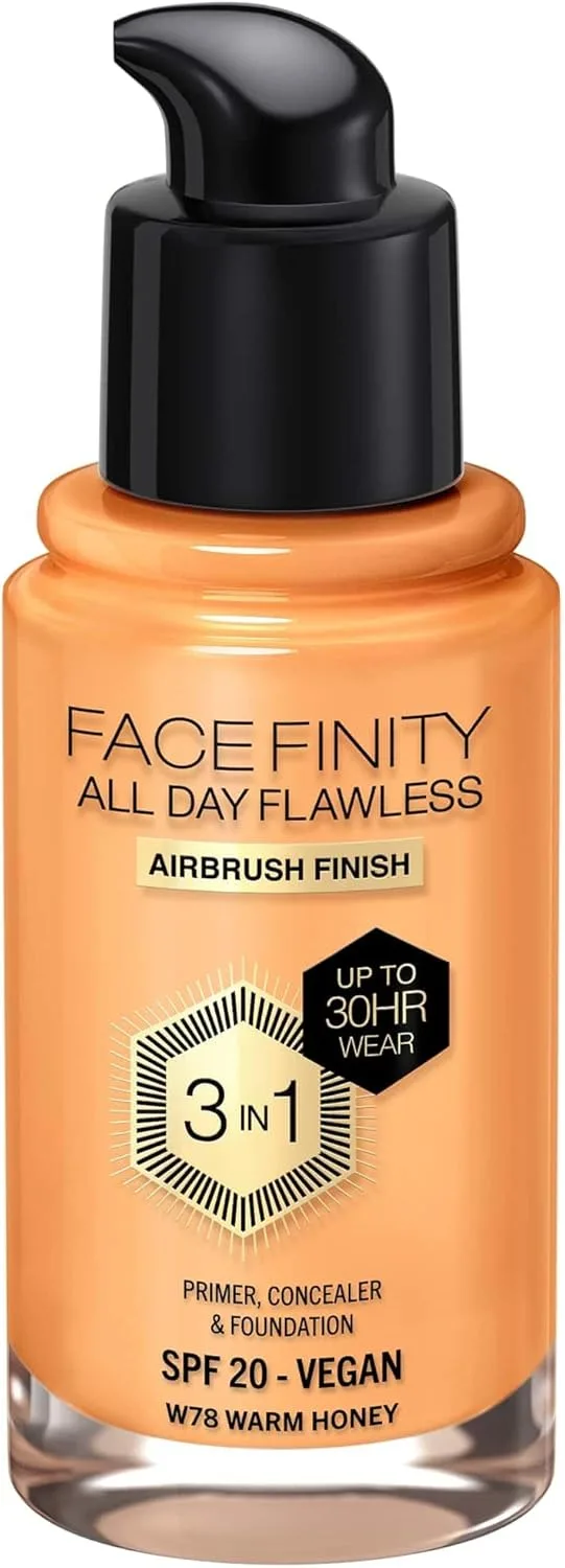 Max Factor ▫️ Base de maquilhagem Facefinity, Tom W78, WARM HONEY 30 ml