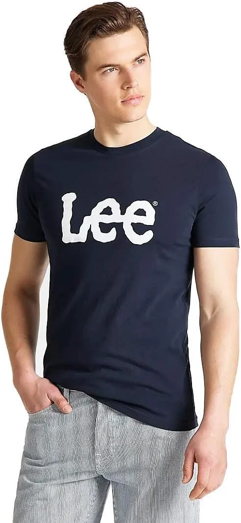 Lee ▫️ T-shirt de homem - Corte regular - Wobbly Logo Tee - Navy Drop