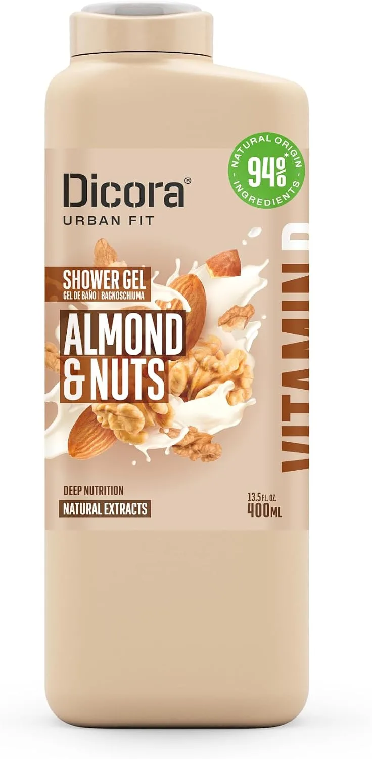Dicora Urban Fit ▫️ Gel de Banho com Vitamina B, Amêndoas e Nozes 400 ml