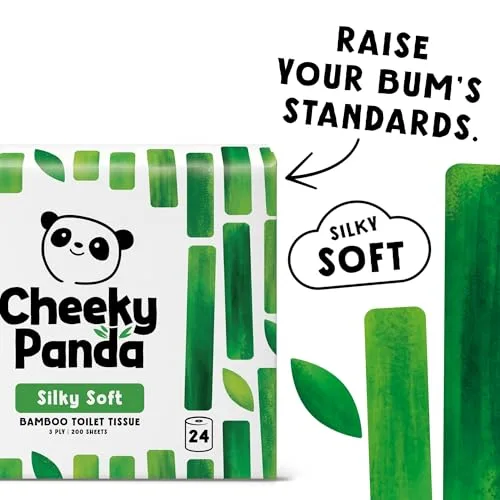 The Cheeky Panda ▫️ Papel Higiênico de Bambu | 24 rolos x 200 folhas | 3 camadas, 100% bambu, biodegradável, sem plástico | Embalagem a granel 3