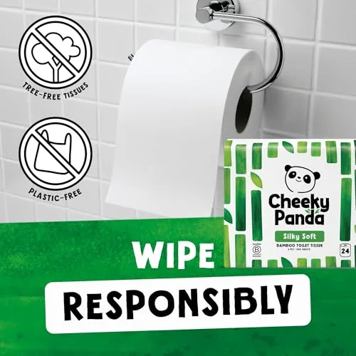The Cheeky Panda ▫️ Papel Higiênico de Bambu | 24 rolos x 200 folhas | 3 camadas, 100% bambu, biodegradável, sem plástico | Embalagem a granel 4