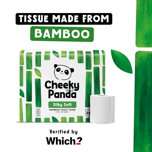 The Cheeky Panda ▫️ Papel Higiênico de Bambu | 24 rolos x 200 folhas | 3 camadas, 100% bambu, biodegradável, sem plástico | Embalagem a granel 6
