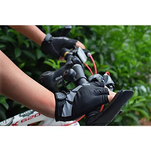 Nesirooh ▫️ Luvas de BTT para homem e mulher, luvas de ciclismo de verão com gel e dedos médios para BTT, bicicleta e ginásio 4