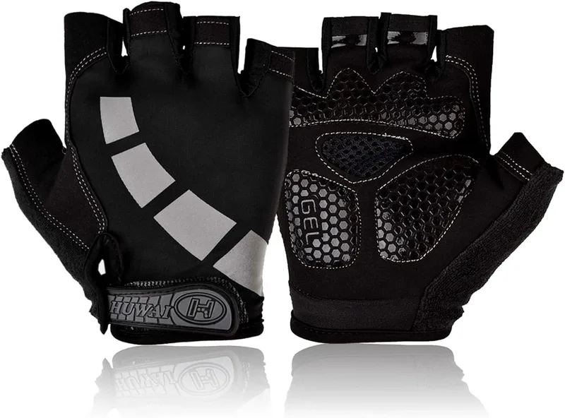 Nesirooh ▫️ Luvas de BTT para homem e mulher, luvas de ciclismo de verão com gel e dedos médios para BTT, bicicleta e ginásio