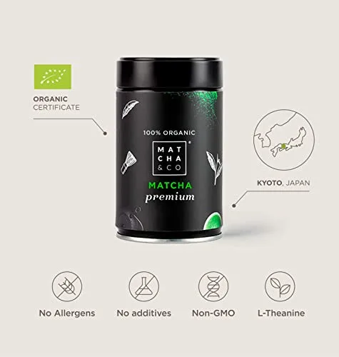 Matcha & CO ▫️ Chá Matcha Premium 100% Biológico, Grau Premium Cerimonial, em Pó Biológico do Japão, 100% Natural, Chá Verde, 30 Gramas - 3