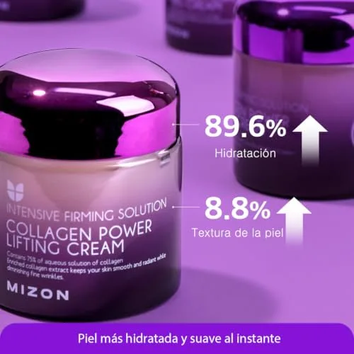 MIZON ▫️ [] Creme Power Lifting de Colagénio (75 ml) Hidratante Intensivo com 75 % de Extrato de Colagénio Marinho, Produto de Beleza Coreano (Collagen Power Lifting Cream) 5