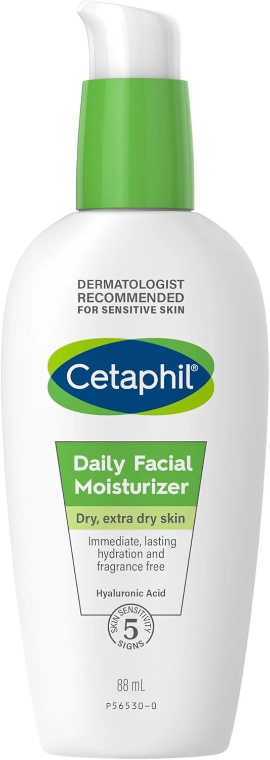 Cetaphil ▫️ Creme Hidratante Facial de Dia, enriquecido com ácido hialurónico, para peles sensíveis e secas 88 ml