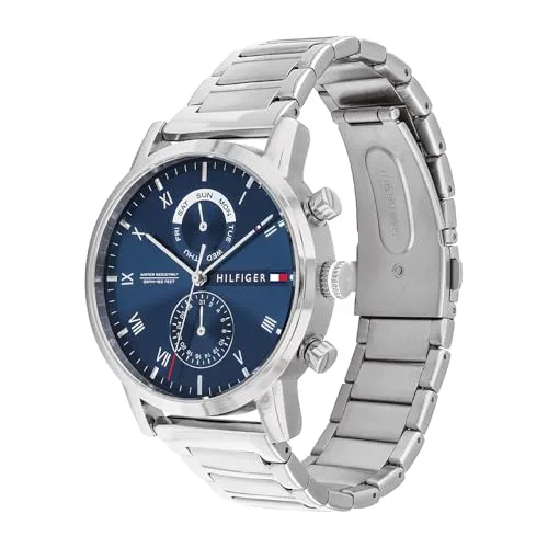Tommy Hilfiger ▫️ Relógio analógico multifunções de quartzo para homem, com bracelete em aço inoxidável prateado - 1710401 2