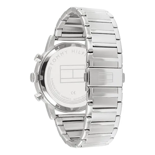 Tommy Hilfiger ▫️ Relógio analógico multifunções de quartzo para homem, com bracelete em aço inoxidável prateado - 1710401 3