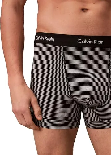 Calvin Klein ▫️ Cuecas boxer para homem, embalagem de 3 peças, Trunks, Roupa interior 4