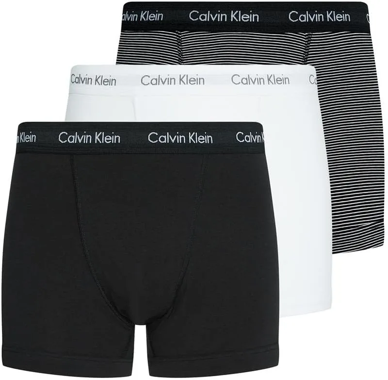 Calvin Klein ▫️ Cuecas boxer para homem, embalagem de 3, Trunks, Roupa interior