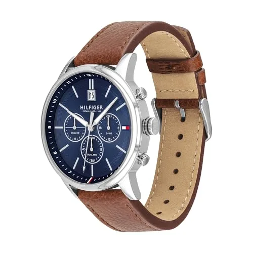 Tommy Hilfiger ▫️ Relógio analógico de quartzo multifunções para homem, com bracelete em aço inoxidável ou em pele 2