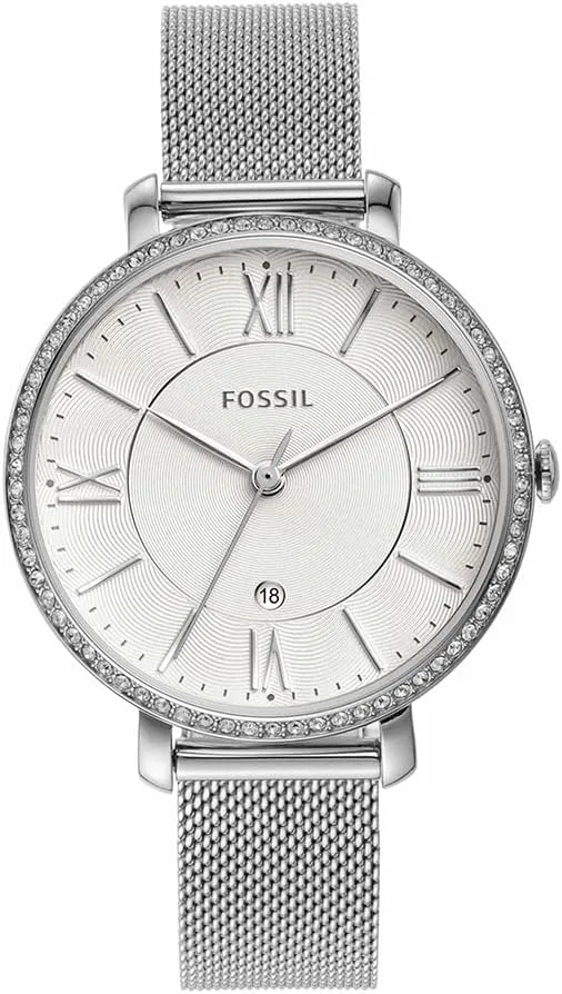 Fossil ▫️ Relógio Jacqueline para mulher, movimento de quartzo de três ponteiros com bracelete em aço inoxidável