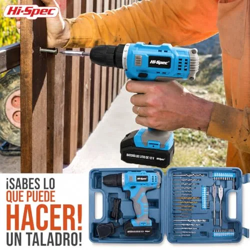 Hi-Spec ▫️ Berbequim-aparafusador sem fios de 12 V e 20 Nm para uso doméstico e em oficina, azul 6