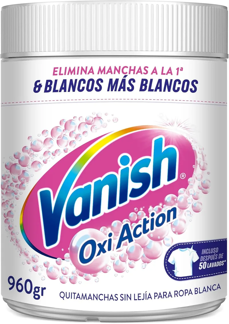 Vanish ▫️ Oxi Action - Removedor de manchas e branqueador em pó para roupa branca, sem lixívia - 960 g