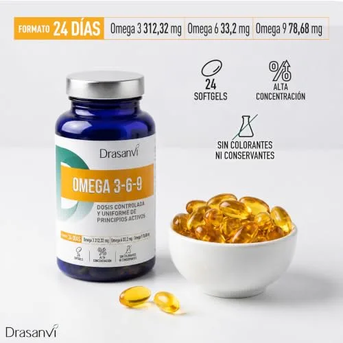 Drasanvi ▫️ Omega 3-6-9 Nutrabasics com óleo de onagra e de linhaça em 24 cápsulas 6