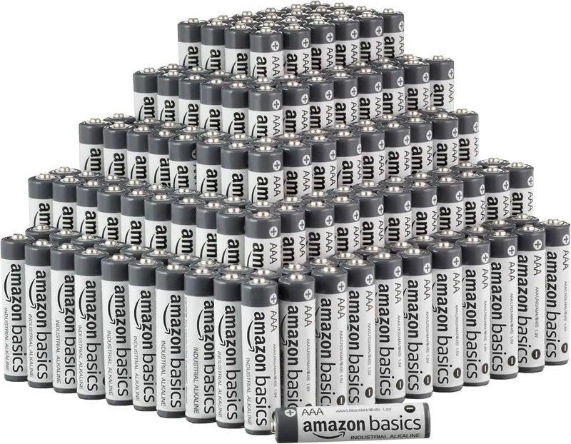 Amazon Basics ▫️ Embalagem de 250 pilhas alcalinas industriais AAA, 1,5 volts, vida útil de 5 anos