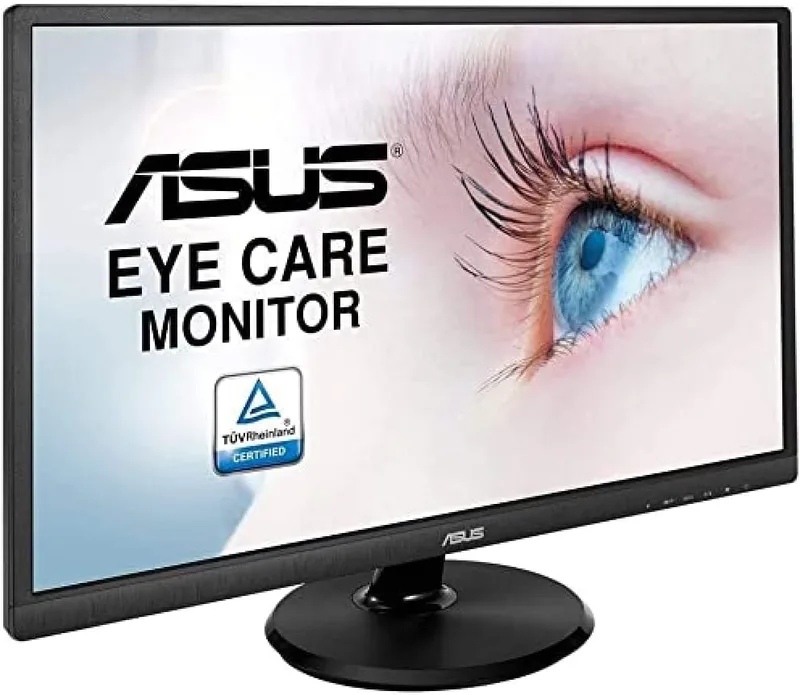 ASUS ▫️ VA249HE 23,8" Full HD (1920 x 1080 píxeis, 5 ms, HDMI, Low Blue-Light, GamePlus, painel VA, 76 Hz, Flicker-Free), cor preta