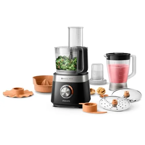 PHILIPS ▫️ Robô de cozinha compacto e liquidificador - 850 W, 31 funções, jarro de 2,1 L, PowerChop, lâmina em aço inoxidável (HR7530/10) 2