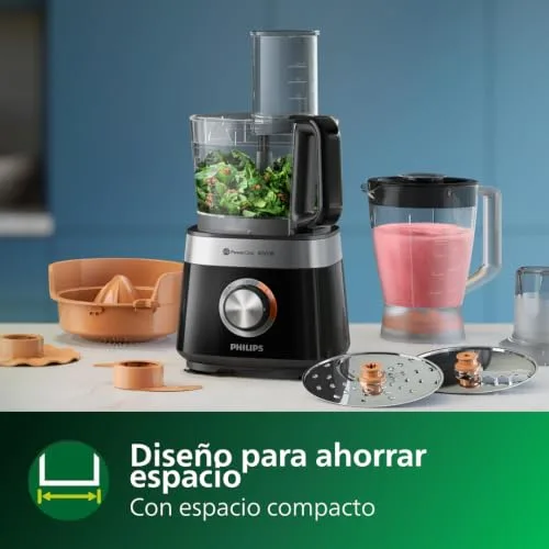 PHILIPS ▫️ Robô de cozinha compacto e liquidificador - 850 W, 31 funções, jarro de 2,1 L, PowerChop, lâmina em aço inoxidável (HR7530/10) 5
