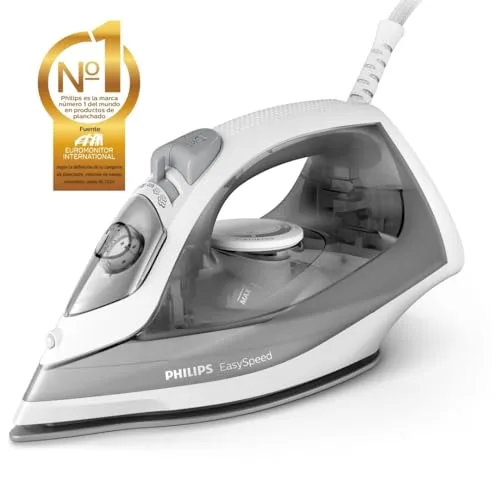 PHILIPS ▫️ Ferro a vapor EasySpeed, potência de 2000 W, jato de vapor de 100 g, depósito de água de 220 ml, base cerâmica resistente a riscos, sistema antigotejamento, controlo Calc-Clean (GC1751/80) 2