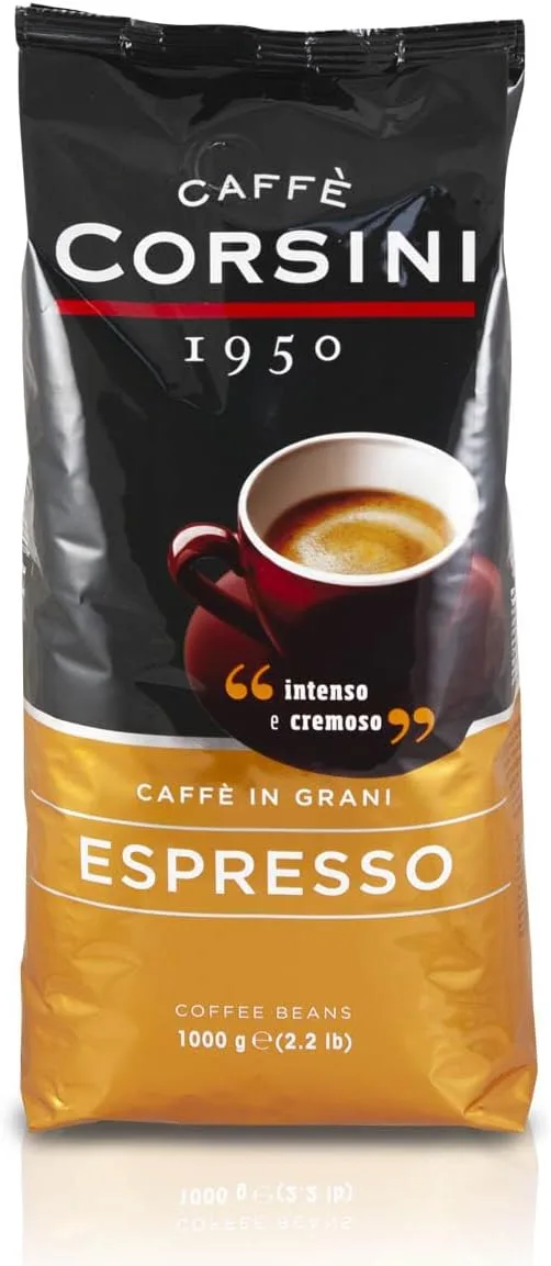 CAFFÈ CORSINI 1950 ▫️ Café Corsini Espresso em grão, 1 kg. Seleção de grãos de café para uma mistura de sabor intenso e cremoso