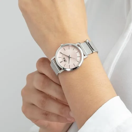 LOTUS ▫️ Relógio para mulher, analógico, em aço inoxidável 316L prateado - Mecanismo de quartzo - Vidro mineral de alta resistência - Resistente à água até 5 ATM 18737 - Minimalist for Her 4
