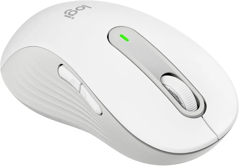 Logitech ▫️ Signature M650 L Left Wireless Mouse - Canhoto, mãos grandes, 2 anos de bateria, cliques silenciosos, botões personalizáveis, Bluetooth, PC/Mac/Multidispositivo/Chromebook - Branco