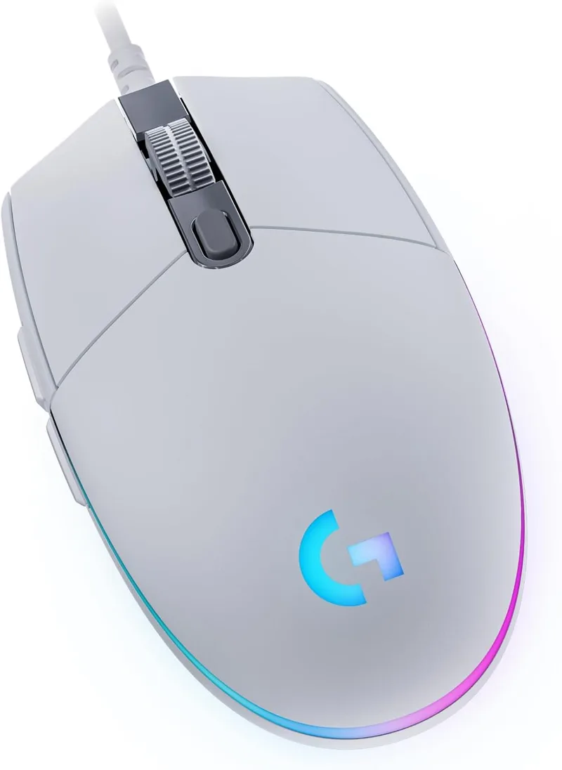 Logitech G ▫️ G203 LIGHTSYNC Gaming Mouse com iluminação RGB personalizável, 6 botões programáveis, sensor de jogos 8K, rastreamento de até 8.000 dpi, ultraleve - Branco