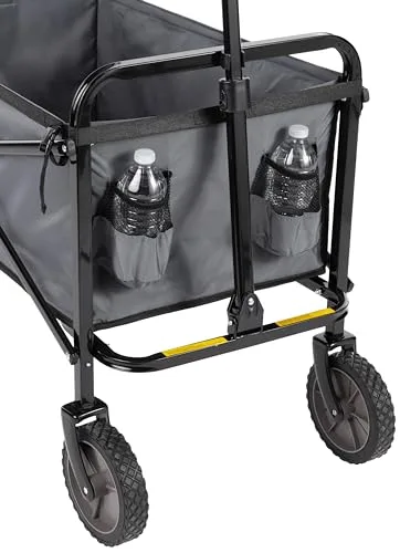 Amazon Basics ▫️ Carrinho dobrável para jardim e atividades ao ar livre com bolsa de proteção, 70,1 x 103,89 x 50,8 cm, cinzento 3
