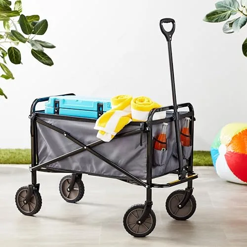 Amazon Basics ▫️ Carrinho dobrável para jardim e atividades ao ar livre com bolsa de proteção, 70,1 x 103,89 x 50,8 cm, cinzento 5